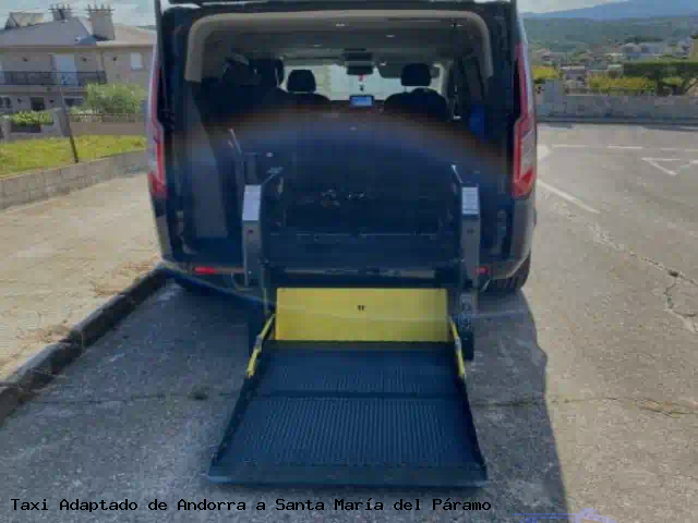 Taxi adaptado de Santa María del Páramo a Andorra